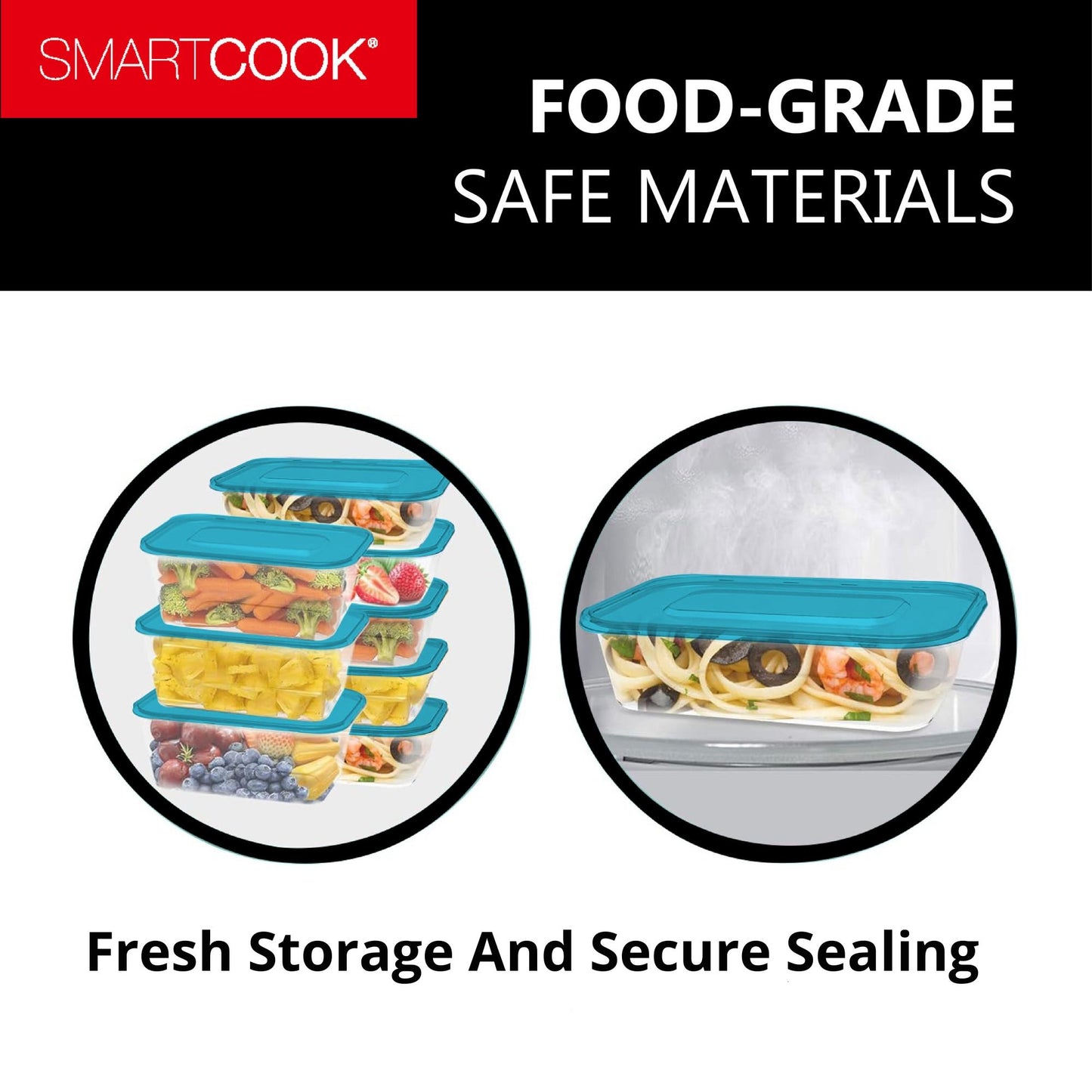 [SHOP] Smartcook 40 pcs Kitchen Food Storage Box Set (Blue), Food Storage Container, Refrigerator, Sugar Cookies Storage Box Case, Fruit, Vegetables, Meat, Sandwiches, Containers With Lids Utensils Airtight, Plastic food storage box