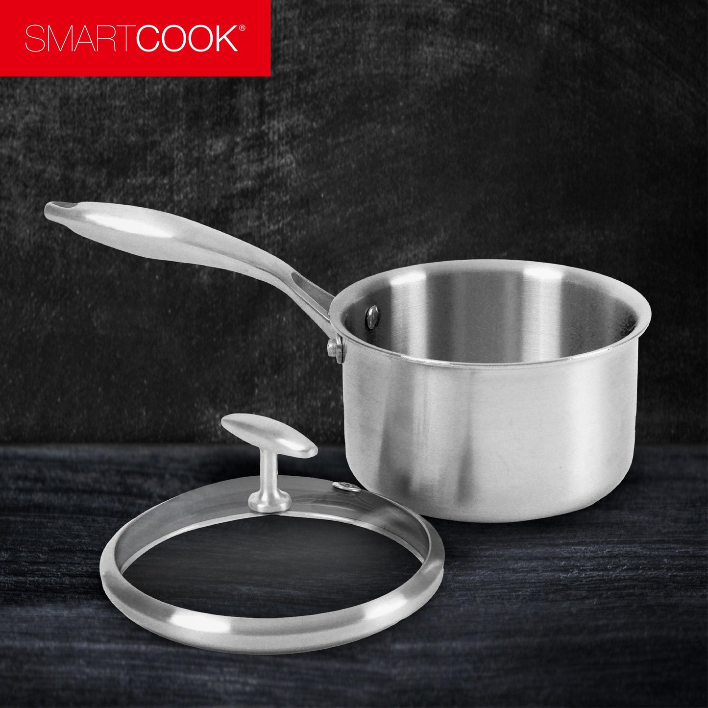SmartCook Nonstick 2-Quart Stainless Steel Small Pan/Saucepan/Soup Pot Mini with Tempered Glass Lid - Chef's Classic Multipurpose Sauce Pot, Stay-Cool Handle, Compatible with All Stovetops, Dishwasher Safe pots and